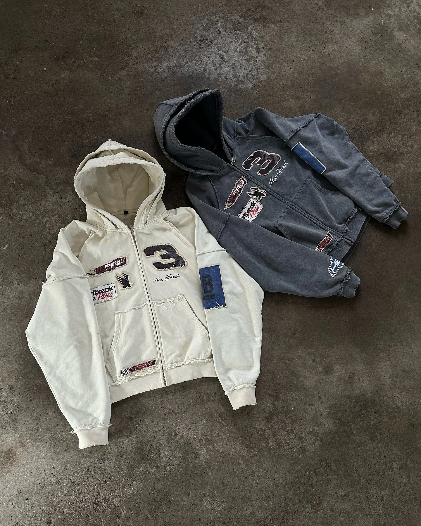 Salati Custom Cotton French Terry Oversized Double Hooded Applique Embroidery Vintage Distressed Stone Acid Wash Hoodies for Men gallery 2