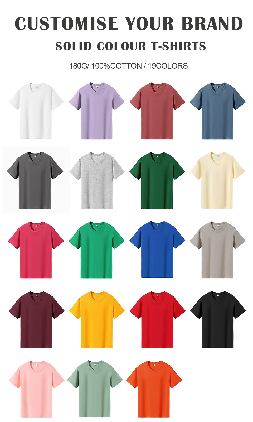 Short Sleeved T-shirt Men's Basic Style Solid Color Upper Garment Half Sleeved Round Neck Cotton Election Campaign Tshirts