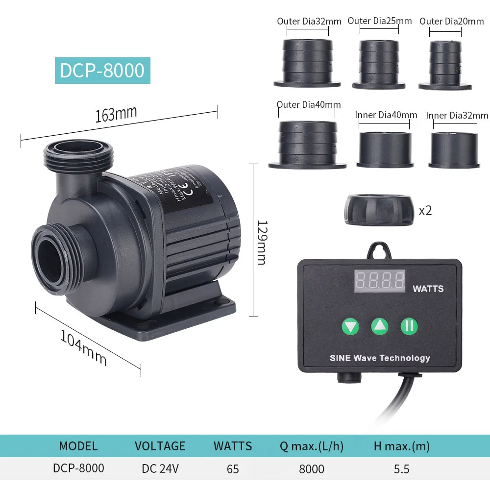 Jebao Jecod DCP 2500/3500/8500 100-240V Resistant Quite Freshwater