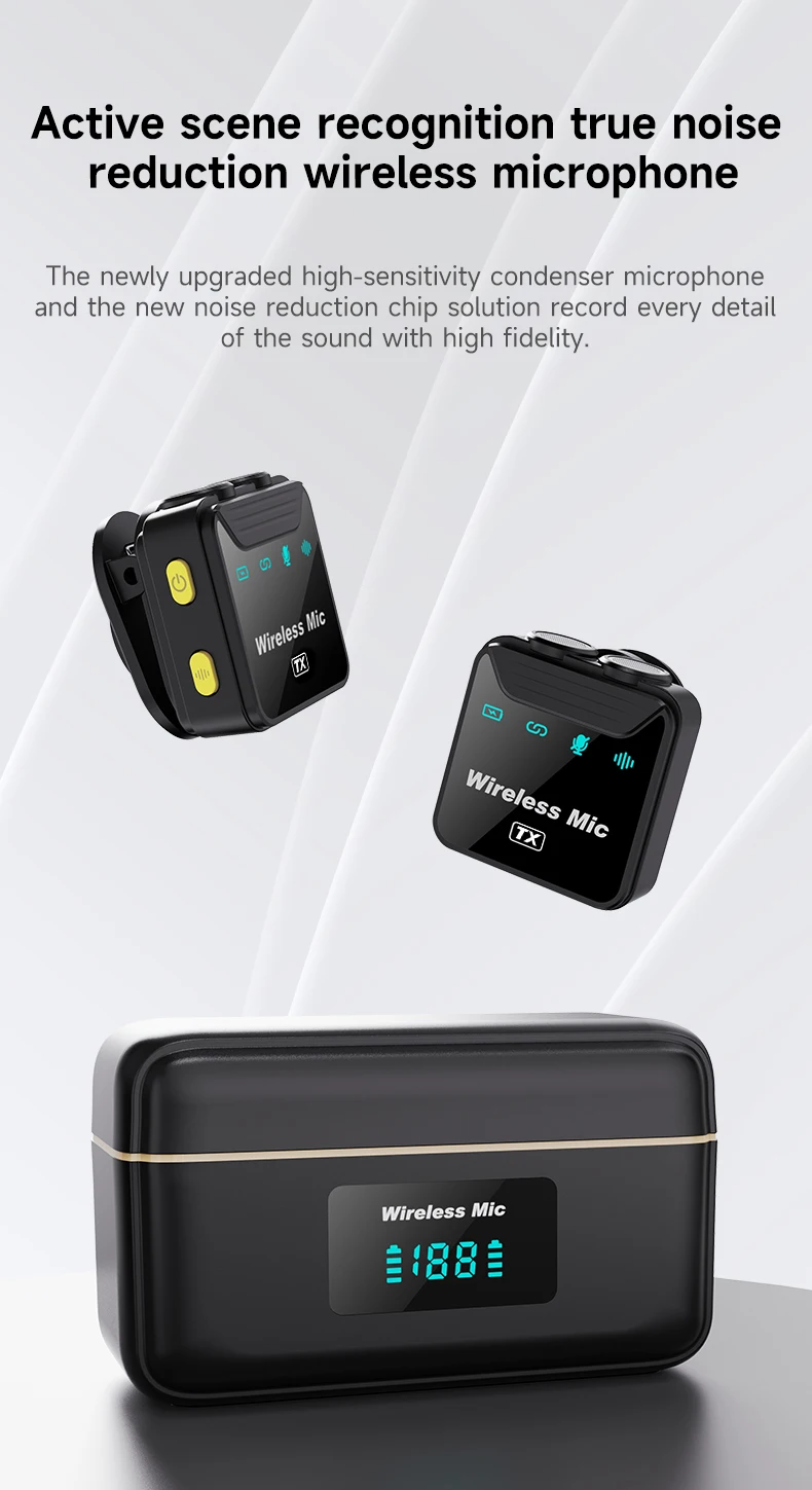 Original SX23 Lavalier Wireless Microphone Interview Collar Clip Dual Lapel Microphone Video Camera Live Streaming Microphone