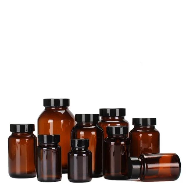 60ml 80ml 100ml 120ml 150ml 200ml Oem Frosted Color Wide Mouth Vitamin Glass Bottles for Pill Tablet Glass Medicine Bottle