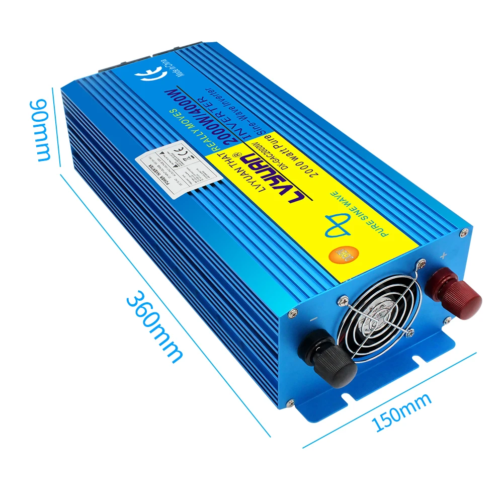LVYUAN 2000W/4000W 正弦波インバーター 12V 220V 二つのAC出力 オフ 