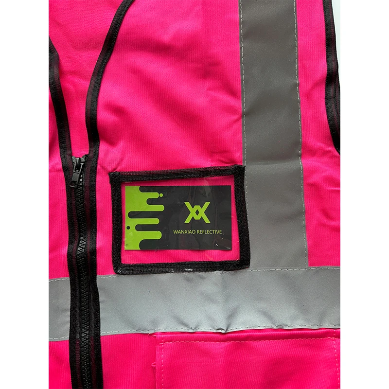 HERCHR Gilet Da Corsa Riflettente Alta Visibilità - 45 Cm, Giallo Fluorescente, Con Tasca, Per Corsa Notturna, Ciclismo, Passeggiate, Donna Uomo - 3