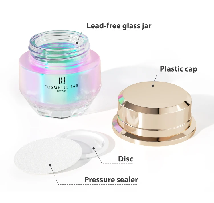 Wholesale Luxury Glass Cosmetic Packaging Set Face Cream Jar Unique ...