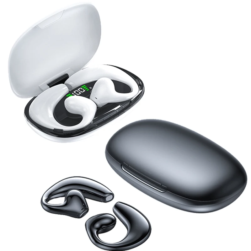 Jr02 Ear Clip Air Conduction Earbuds Ear Hook Wireless Outdoor Sports Tws Earphones Open Ear Headphones