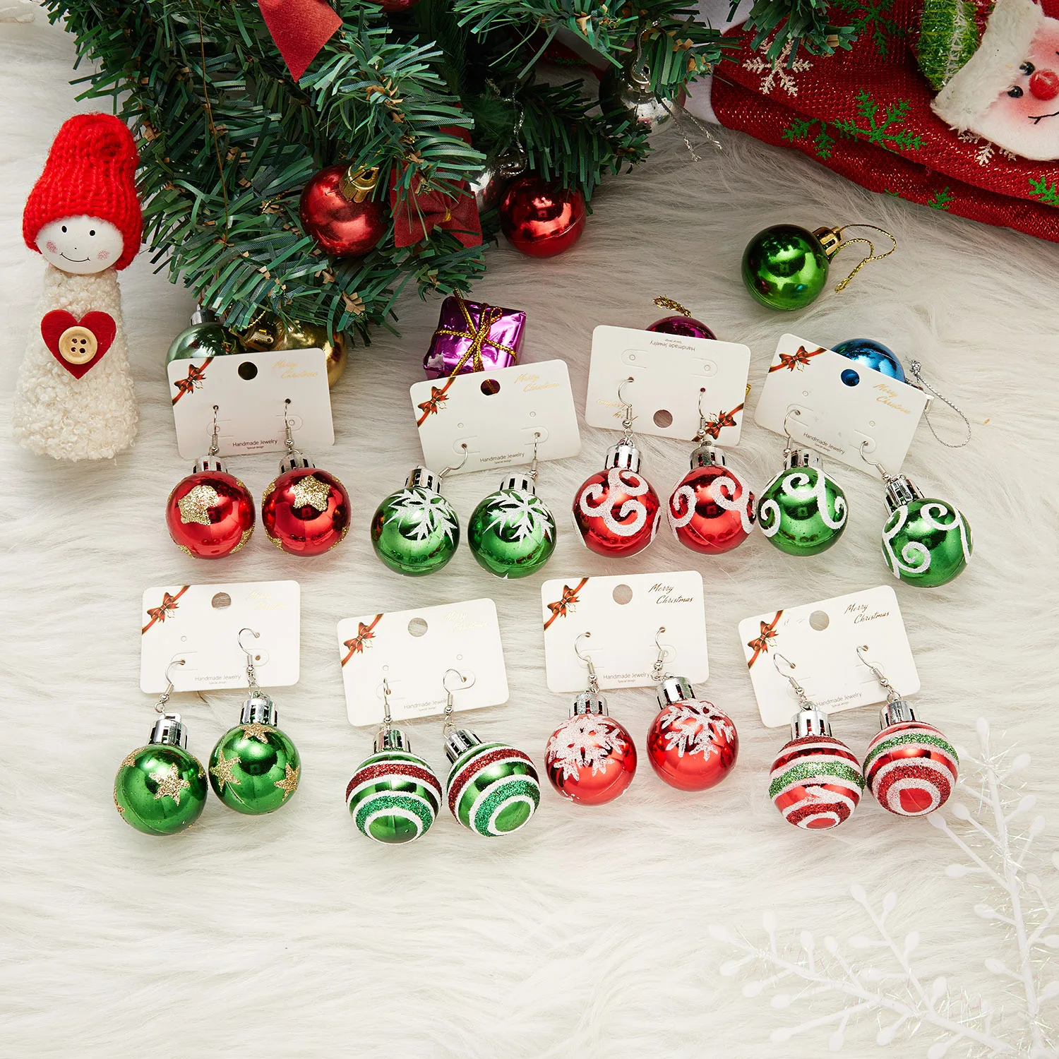 resin christmas earrings