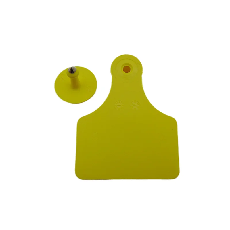 62x80mm Yellow Cattle Ear Tag  Blank Identification TPU Precision Ear Tags for Cows Calf Animal Livestock Supports Printing Logo
