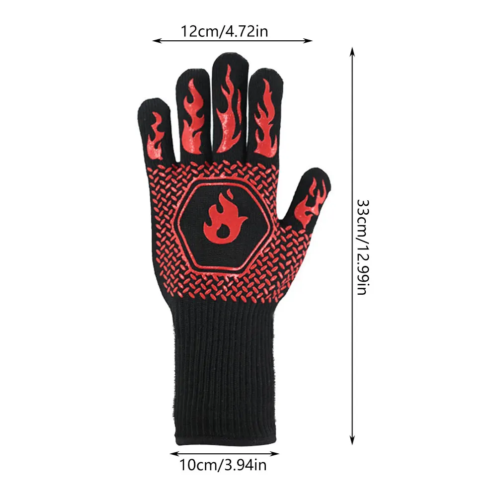 USSE Hot Selling High Temperature Resistance Silicone Cotton BBQ Gloves Oven Mitts Fireproof Heat Insulation LFGB Certified manufacture