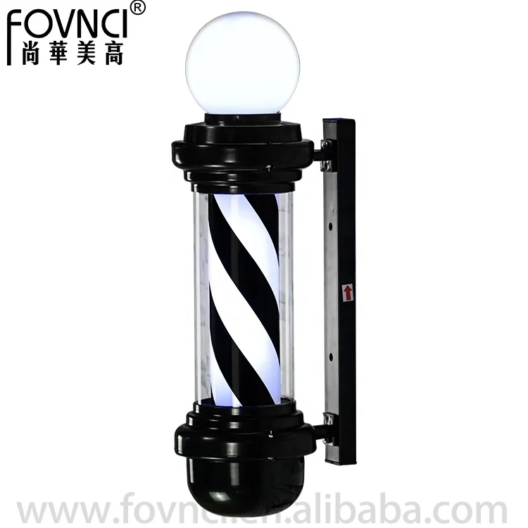 Precious Harvest Poteau De Barbier LED 58cm | Rotatif Rouge/Bleu/Blanc | Pour Salon De Coiffure | Éclairage Vintage