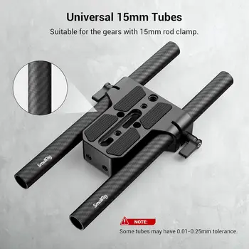 For SmallRig 15mm Carbon Fiber Rod 8-Inch Long Pack of 2 Non-Threaded Stabilizers for 15mm Rod Support System detail image