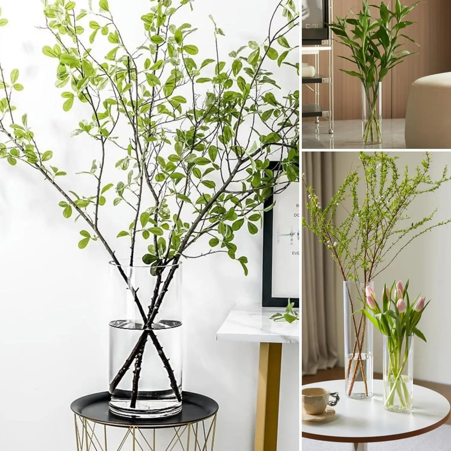 Vaso In Acrilico Trasparente 30x10 Cm - Infrangibile, Moderno Per Fiori, Decorazione Per Casa, Ufficio E Matrimoni - Foto 9