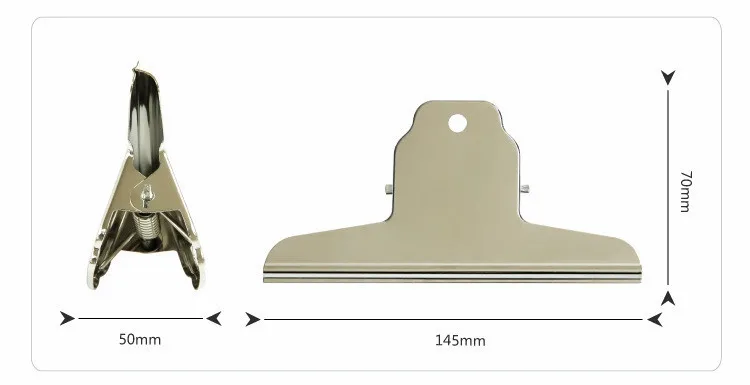 Офисные канцелярские принадлежности 145 мм Прочный из нержавеющей стали горный зажим металлический документ большой Серебряный Большой переплет пружинный напильник cli