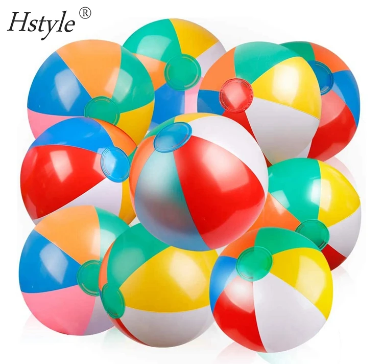 10 NEW MULTI COLORED MINI BEACH BALLS 5" INFLATABLE POOL BEACHBALL PARTY FAVORS 