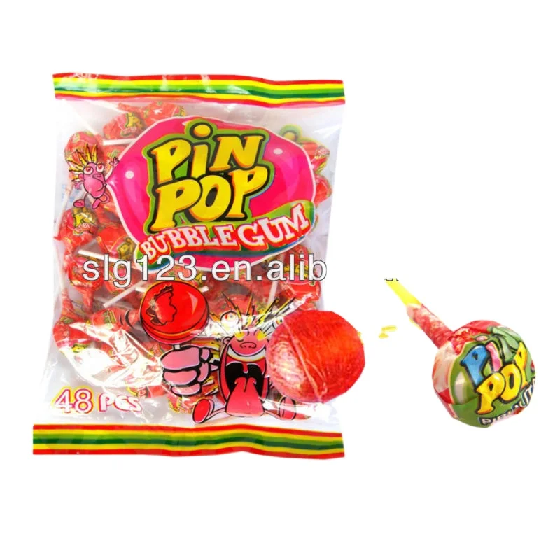 Big Pop Pin Pop Lollipop With Bubble Gum