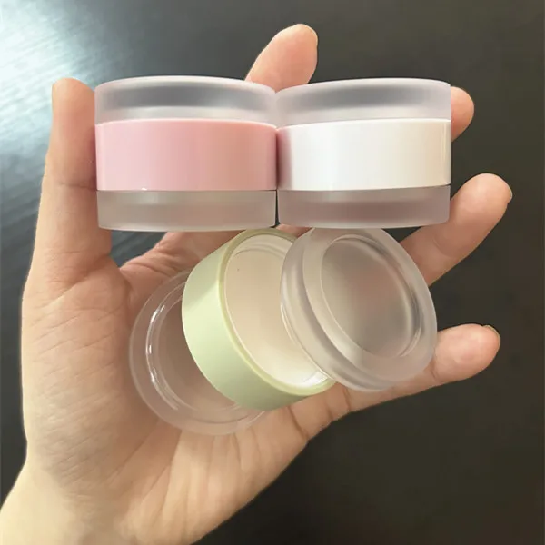 Pink White Green Clear Crystal 2 In 1 Round Lip Balm Packaging Layer