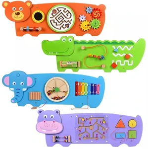 New Design Children Wooden Corridor Wall Decoration Early Education Wall Puzzle Wall Games Toys for Kids Toddler Boys & Girls