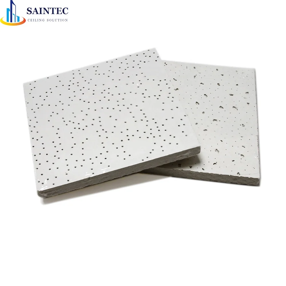 Modern Style Mineral Fiber Suspended Ceiling System Waterproof Moisture-Proof Fireproof Soundproof Heat Insulation 60*60 Square