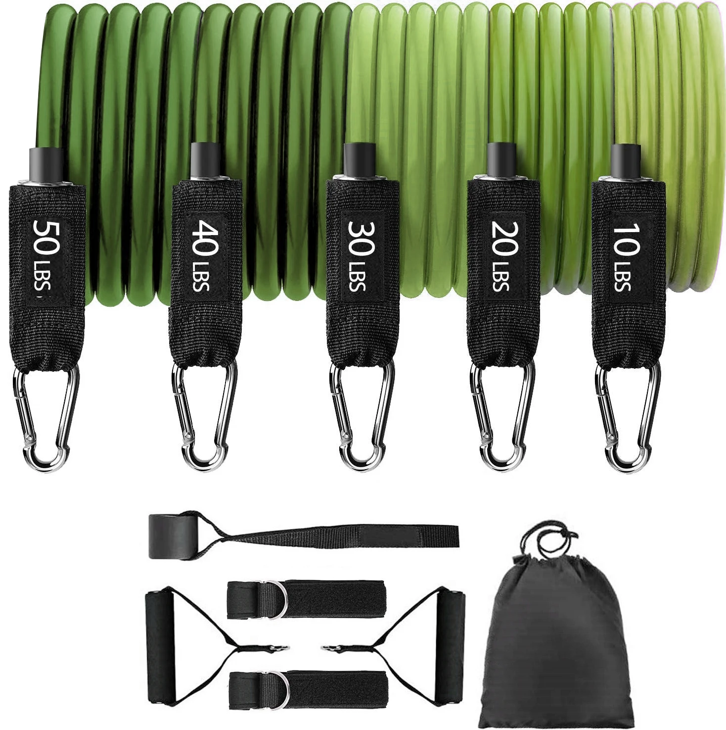 11PCS Multifunction Workout Expander Set - Elastic Pull Rope with Training Bar for Full-Body Fitness | YSLATEX