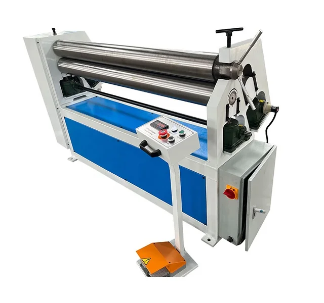 Mechanical Manual 3 Roller Sheet Metal Iron slip Rolling Bending Machine With Electric Adjustment