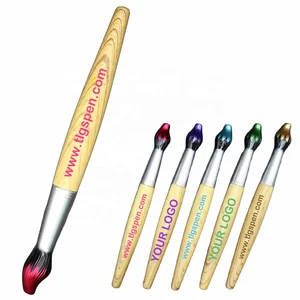 Novelty Promotional Paint Brush Shaped Ball Pen Gift Wood Grain Ballpoint Pen