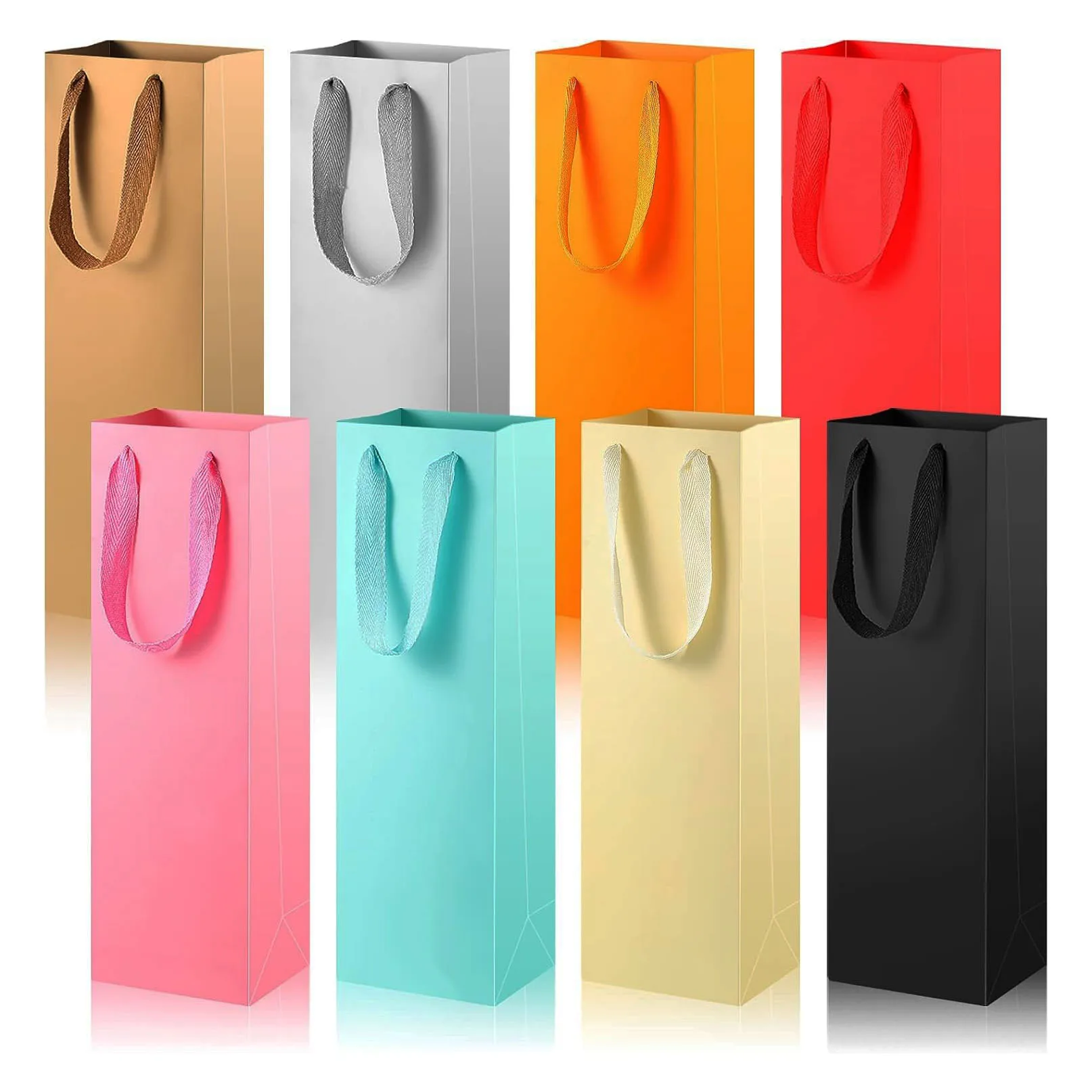 Colorful wine single bottle with handle weddings birthdays christmas party supplies custom red wine paper bag