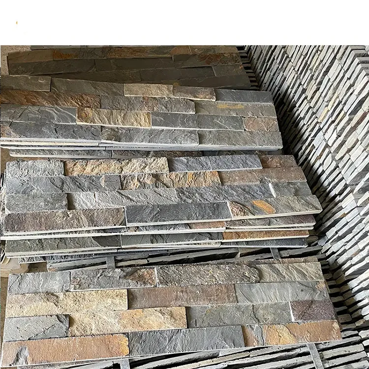 product rusty black natural slate culture stone outdoor decorative tile fireplace exterior wall cladding antacid erosion split-1