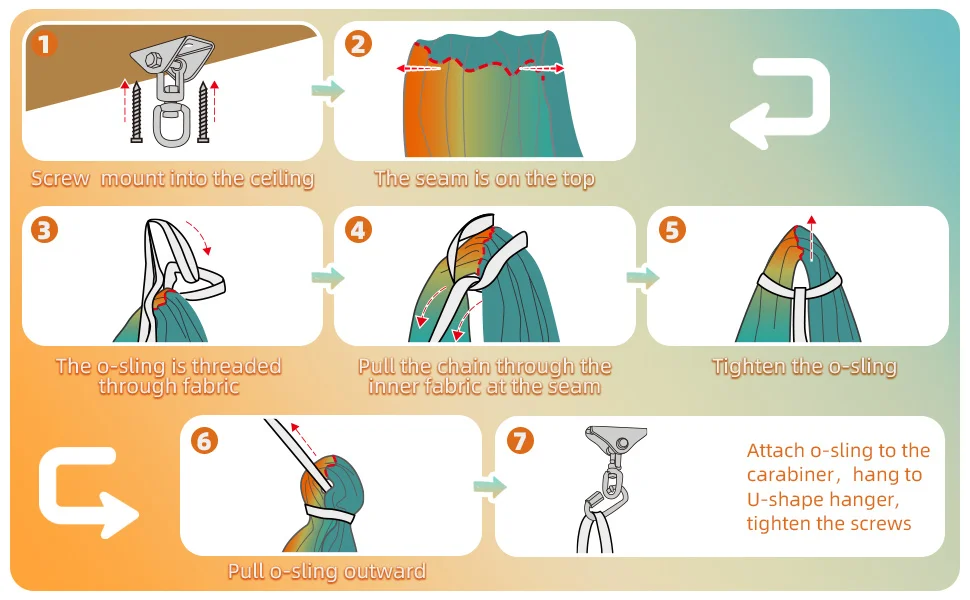 Cpsc Nylon Layer Sensory Therapy Swing For Kids Yoga Hammock Mounting