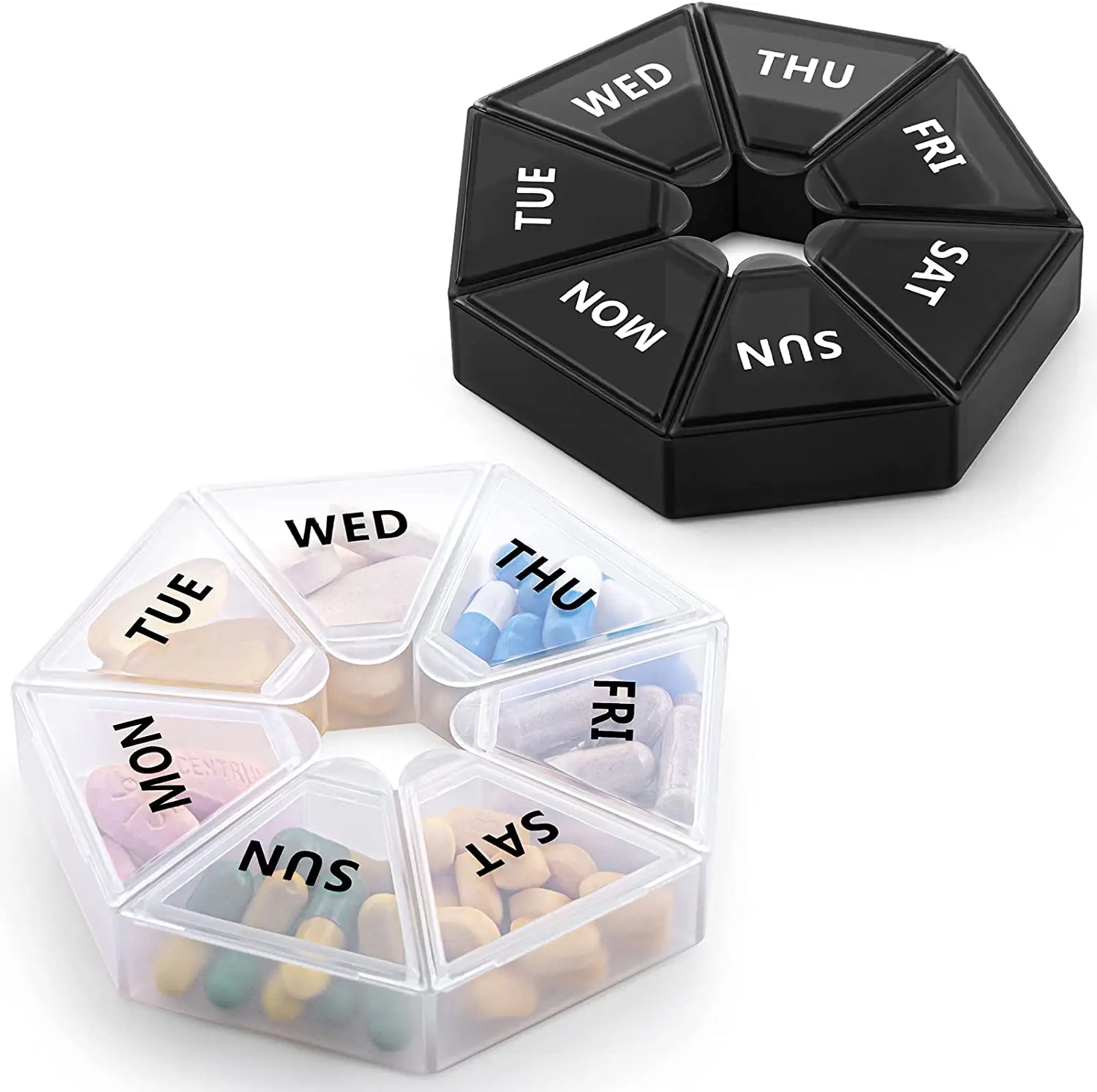 Weekly Pill Organizer 3 Times a Day with Travel Bag, Tnvee Large