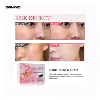 Pink Glow Serum with Hyaluronic Acid Vitamin C Brightening Nicotinamide Hydrating Facial Treatment for Dull Skin Whitening