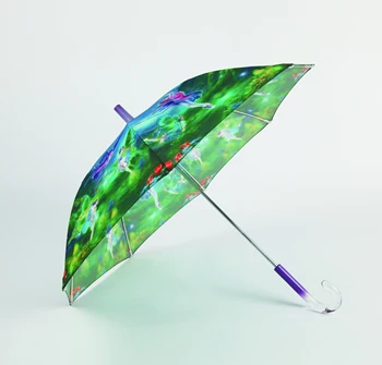 Children light weight umbrella forest Elf girl Gradient umbrella handle windproof waterproof