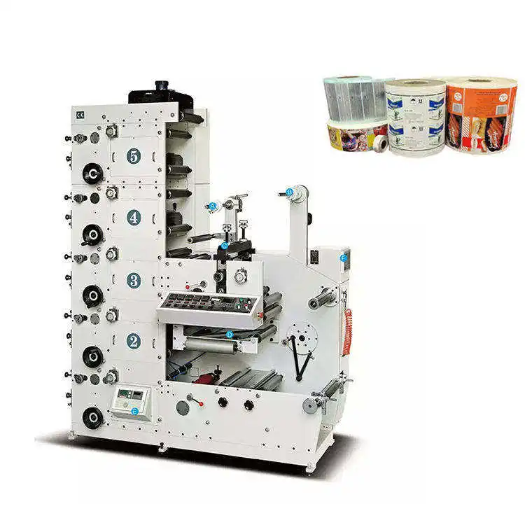 RY480-4B paper roll to roll label flexo printing machine with die cutting station