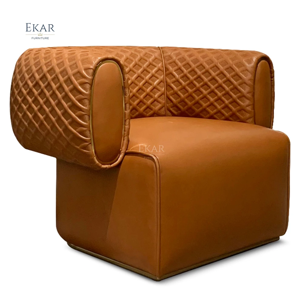 Italian Elegance Redefined: EKAR FURNITURE's Classic Design Leisure Chair with Soft Leather for Your Living Room