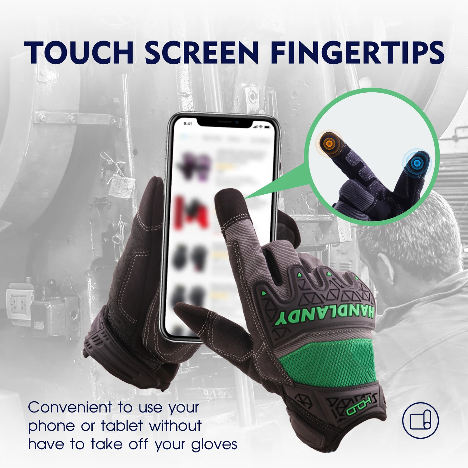 Handlandy изготовления на заказ, высокое качество, предназначенная для улицы анти-ударная защита от истирания современные промышленные рабочие перчатки