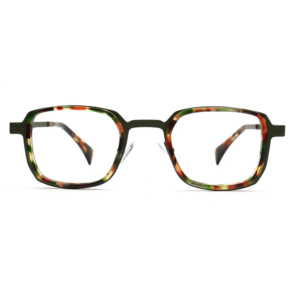 PES523 New Popular Rectangular Polygonal Retro Personality Black Tortoishell Pattern Transparent Acetate Optical_voghion.com