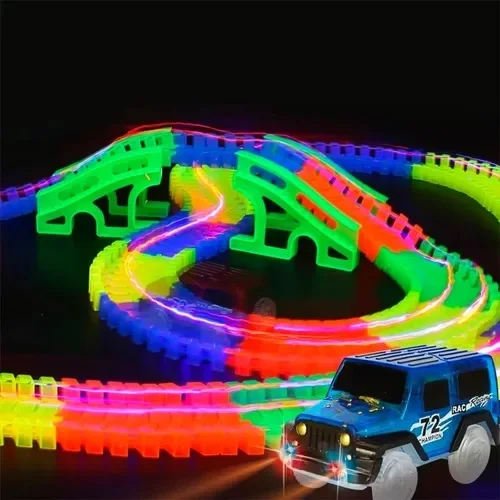 110 шт. волшебные светящиеся гнущийся трек автомобиля игрушки Детские светящиеся вагон