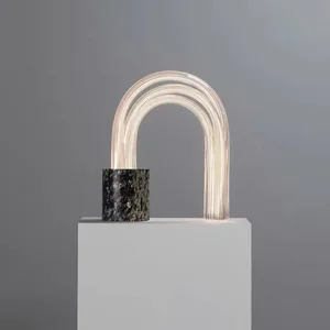Living Room Furnishing Lighting Marble Stone Base Bedside Dimmable Desk Table Lamp