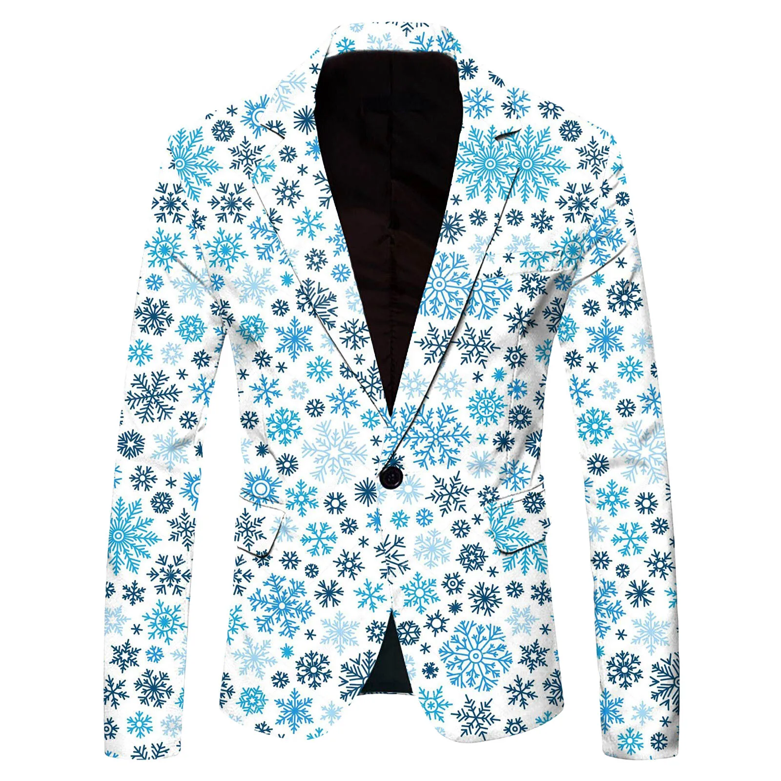 Hot Sell Veste Pour Homme Costume Mens Suit Jacket Snow Printed Single Breasted Casual Blazer Sports Coat_voghion.com