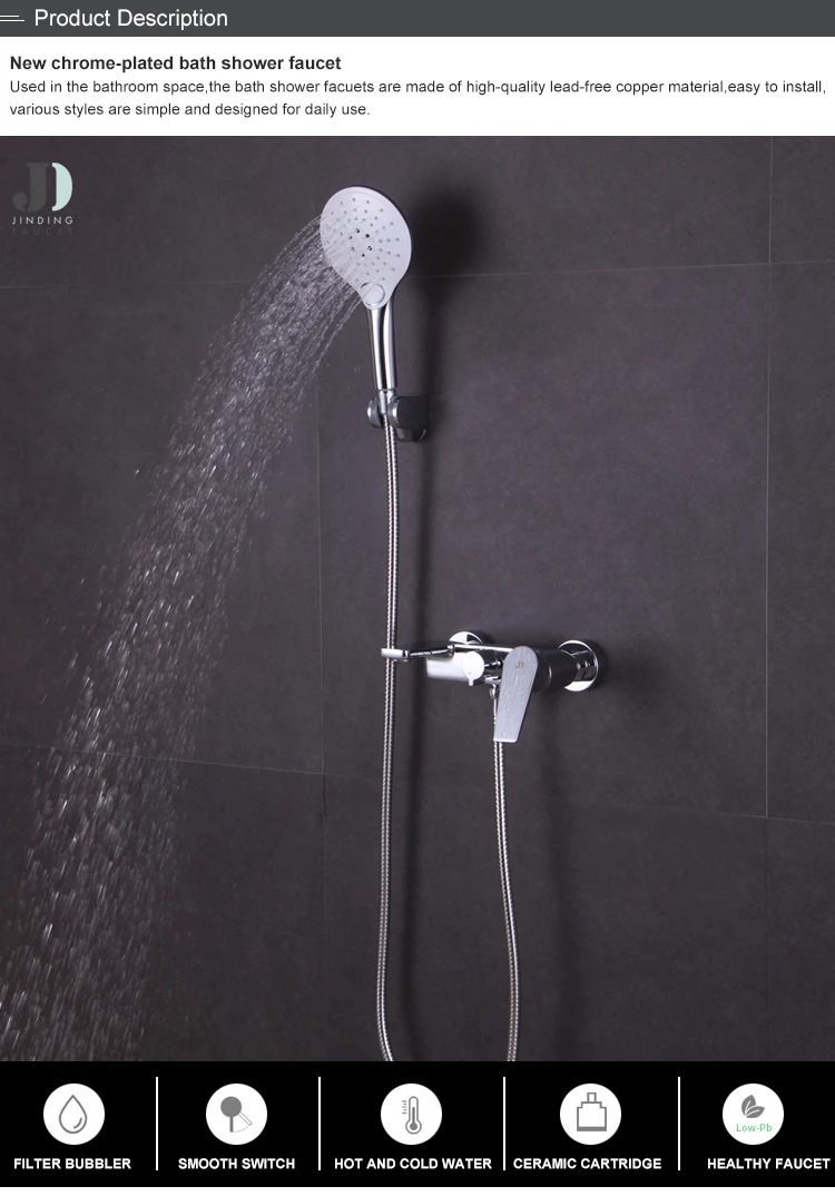 Juego de mezclador de ducha de lluvia oculto montado en la pared con una sola palanca a precio de fábrica