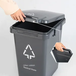 Large Capacity Commercial Kitchen Garbage Bin Dry Wet Separation Lid Hotel Outdoor Sanitation Bin-Thickened Plastic Material