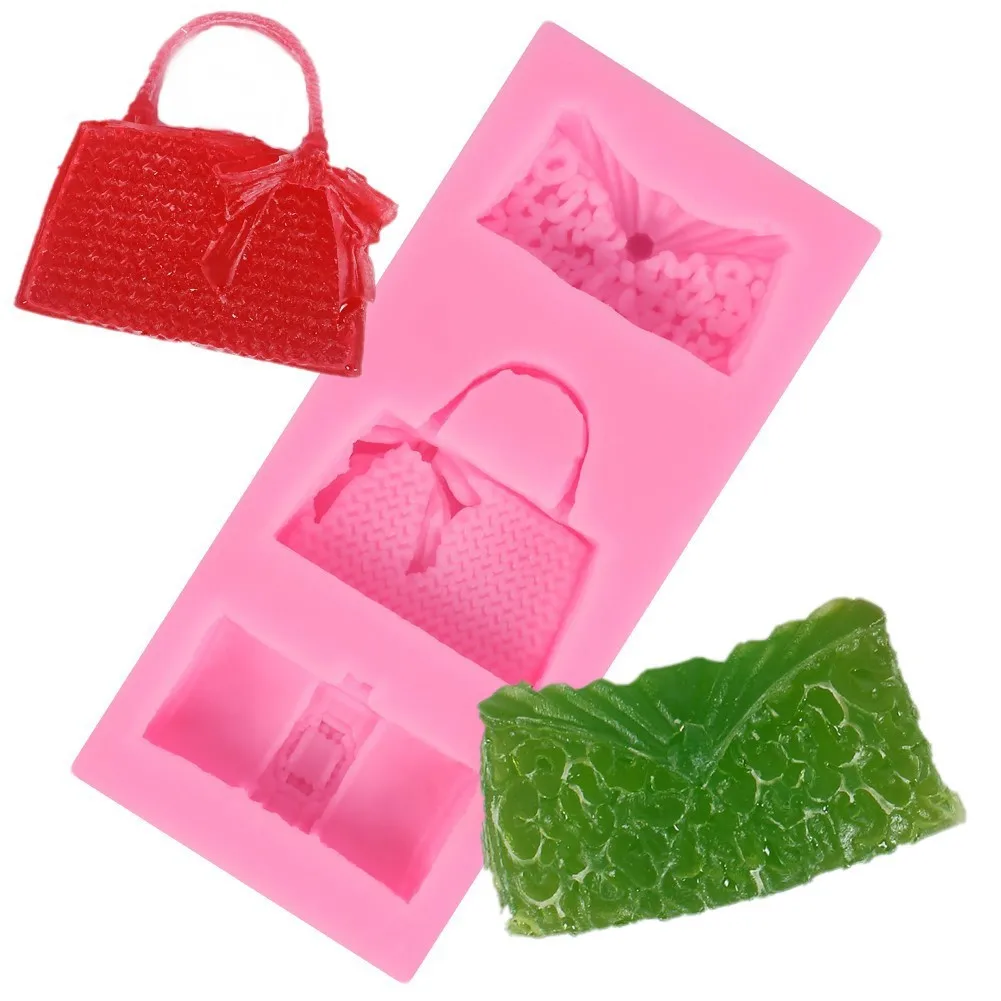 Designer Handbag Clutch Bags Silicone Mold for Cake Decor