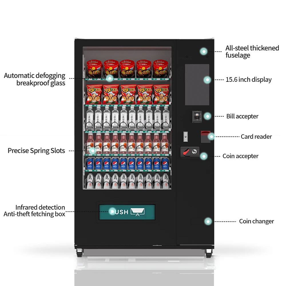 Smart Combo Vending Machine - 24 Hours Automatic Snack & Beverage Dispenser