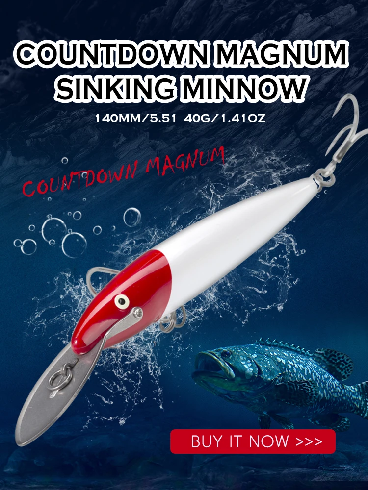 New Style Tongue Plate Artificial Sinking Bait 140mm/40g Countdown