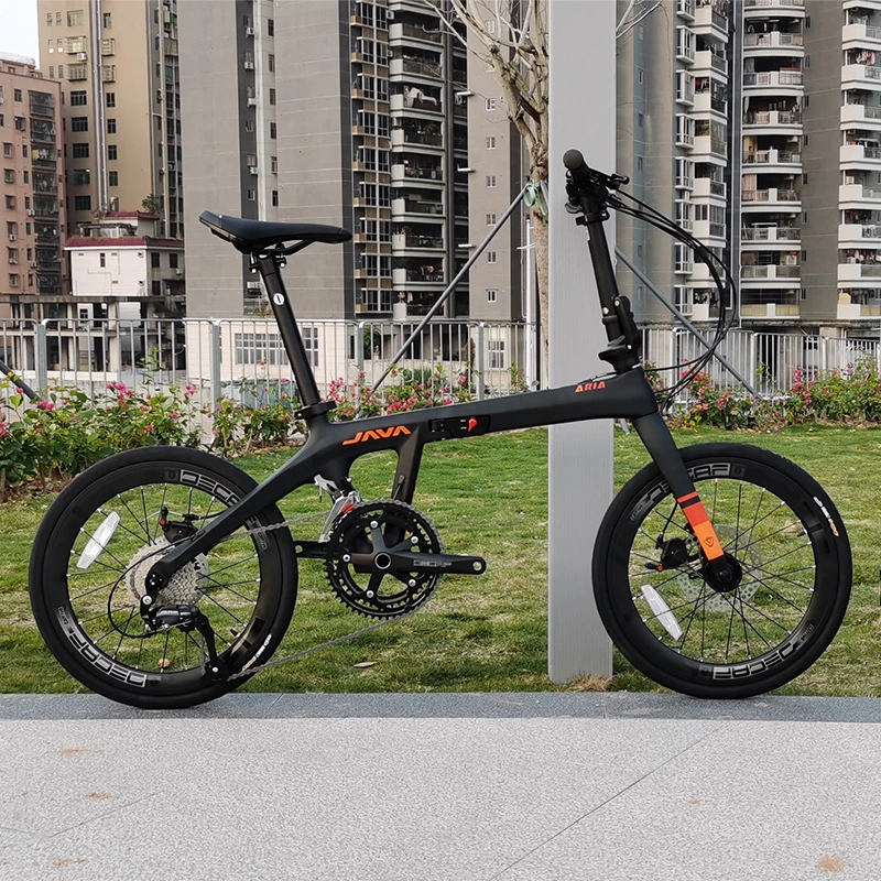 JAVA ARIA Carbon Fiber Folding Bike 18 Speed 20 Inch Pull Wire Hydraulic  Disc Brake Java Aria 406 Carbon Folding Bicycle 18S