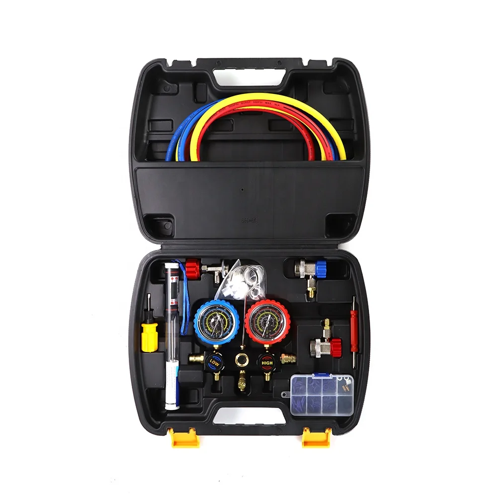 Adapter Gas R404 R134a/R1234yf/R404 A luminum Manifold Gauge Set With Convert Adapter ...