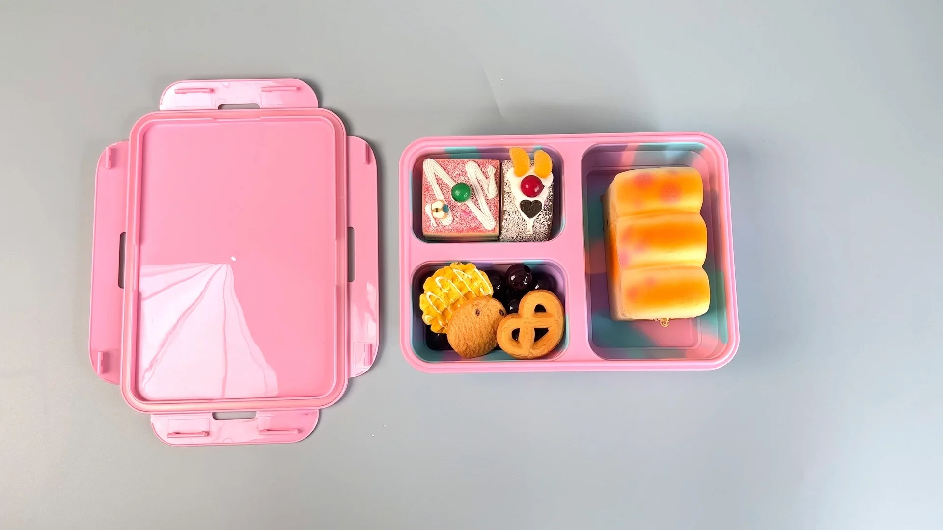 Wholesale Portable 3 Compartment Silicon Lunch Boxes Suppliers Kids ...