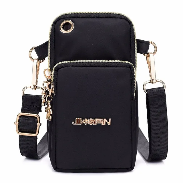 2023 New Design Popular Ladies Nylon Mobile Phone Coin Storage Bag Double Layer Large Capacity Small Crossbody Bags For Women