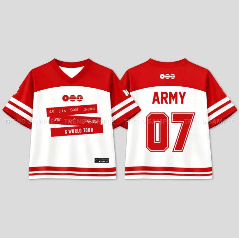 KPOP Idols World Tour ARMY 07 Jersey T-Shirt JUNGKOOK J-HOPE SUGA