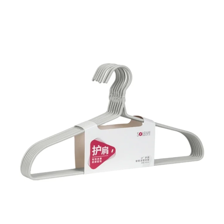 SOLELY 17 inches Wrinkle-Free Plastic Hangers Steel Pipe Hanger with Plastic Coating for Durability