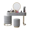 Gray set (Table+Side Cabinet+Mirror+Stool)
