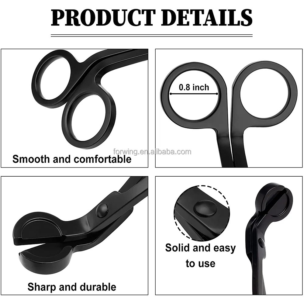 Candle Wick Trimmer Oem Laser Engraving Logo Polished Stainless Steel